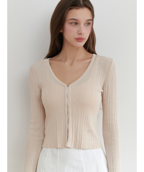 RE_L（リエル）の「[3rd] Drawing v cardigan (beige)（カーディガン/ボレロ・レディース・その他・MEDIUM/SMALL）」の3枚目の写真