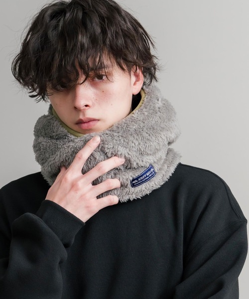 KRIFF MAYER（クリフメイヤー）の「KRIFF MAYER クリフメイヤー 3WAYパイピングボアバラクラバ J2521900（ネックウォーマー/スヌード・メンズ・グレー/ブラック/ベージュ/ネイビー・L/M）」の3枚目の写真