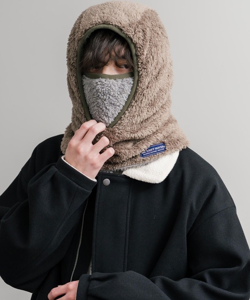 KRIFF MAYER（クリフメイヤー）の「KRIFF MAYER クリフメイヤー 3WAYパイピングボアバラクラバ J2521900（ネックウォーマー/スヌード・メンズ・グレー/ブラック/ベージュ/ネイビー・L/M）」の19枚目の写真