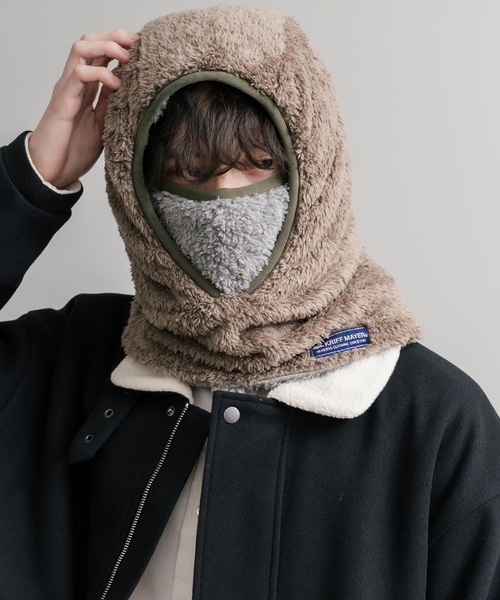 KRIFF MAYER（クリフメイヤー）の「KRIFF MAYER クリフメイヤー 3WAYパイピングボアバラクラバ J2521900（ネックウォーマー/スヌード・メンズ・グレー/ブラック/ベージュ/ネイビー・L/M）」の20枚目の写真