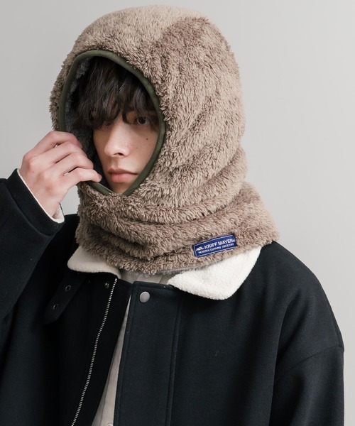 KRIFF MAYER（クリフメイヤー）の「KRIFF MAYER クリフメイヤー 3WAYパイピングボアバラクラバ J2521900（ネックウォーマー/スヌード・メンズ・グレー/ブラック/ベージュ/ネイビー・L/M）」の21枚目の写真
