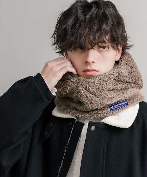KRIFF MAYER（クリフメイヤー）の「KRIFF MAYER クリフメイヤー 3WAYパイピングボアバラクラバ J2521900（ネックウォーマー/スヌード・メンズ・グレー/ブラック/ベージュ/ネイビー・L/M）」の18枚目の写真
