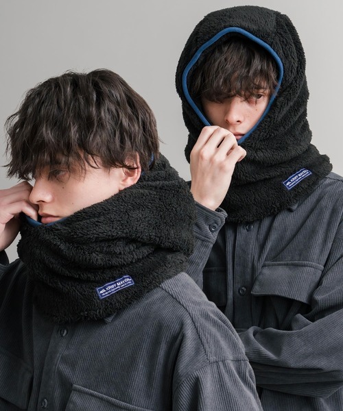 KRIFF MAYER（クリフメイヤー）の「KRIFF MAYER クリフメイヤー 3WAYパイピングボアバラクラバ J2521900（ネックウォーマー/スヌード・メンズ・グレー/ブラック/ベージュ/ネイビー・L/M）」の5枚目の写真