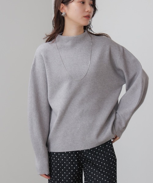 Bou Jeloud（ブージュルード）の「袖バルーンジャガードニットプルオーバー（ニット/セーター・レディース・ブラック/C/グレー/オレンジ/ラベンダー・FREE）」の3枚目の写真