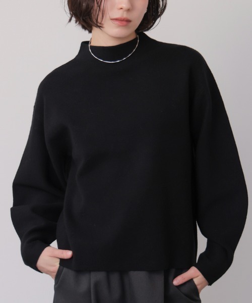 Bou Jeloud（ブージュルード）の「袖バルーンジャガードニットプルオーバー（ニット/セーター・レディース・ブラック/C/グレー/オレンジ/ラベンダー・FREE）」の2枚目の写真