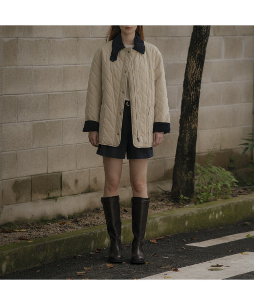 KNOWNBETTER（ノウンベター）の「3onz warm quilting jumper_[2color]（ダウンジャケット/コート・レディース・ネイビー/Beige・FREE）」の12枚目の写真