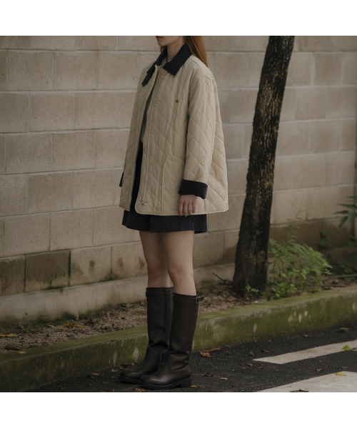 KNOWNBETTER（ノウンベター）の「3onz warm quilting jumper_[2color]（ダウンジャケット/コート・レディース・ネイビー/Beige・FREE）」の13枚目の写真