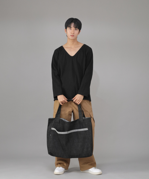 SAINTCREW(セントクルー)の「メガビッグサイズペンタゴンエコバッグ MBE-141 デニムブラック BKS(エコバッグ/サブバッグ・メンズ・その他・フリー)」の2枚目の写真