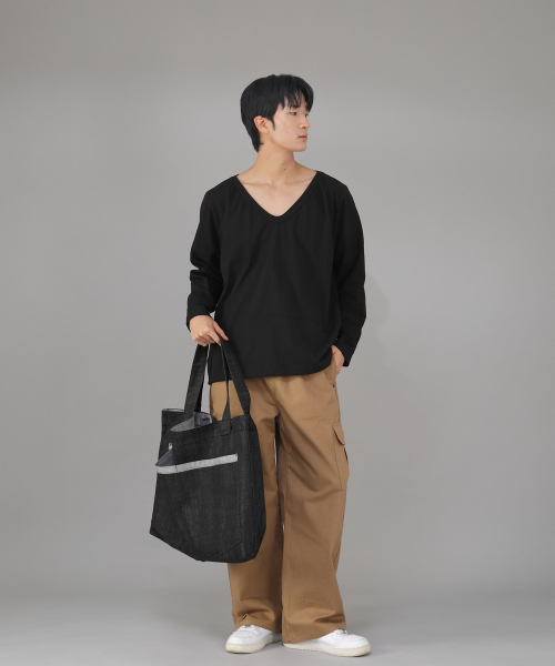 SAINTCREW(セントクルー)の「メガビッグサイズペンタゴンエコバッグ MBE-141 デニムブラック BKS(エコバッグ/サブバッグ・メンズ・その他・フリー)」の4枚目の写真