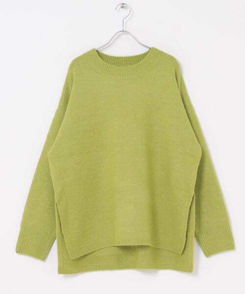 ITEMS URBANRESEARCH（アイテムズ アーバンリサーチ）の「サイドスリットニットプルオーバー（ニット/セーター・レディース・チャコールグレー/オレンジ/グリーン系その他/ブルー・FREE）」の11枚目の写真