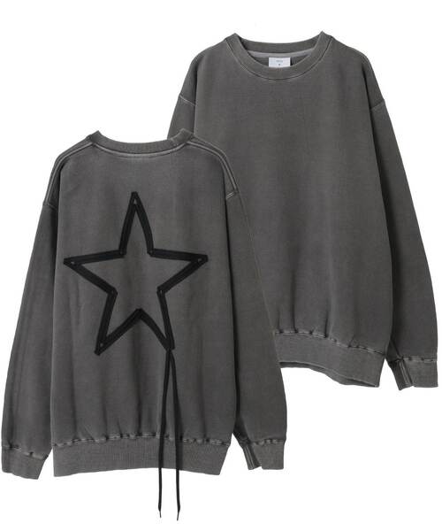CONVERSE TOKYO（コンバーストウキョウ）の「PIGMENT DYE SPINDLE STAR★ SWEAT（スウェット・レディース・ネイビー/ブラック/ベージュ・SMALL/MEDIUM）」の2枚目の写真