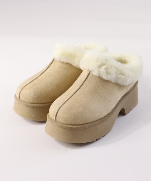 Dedes（デデス）の「Dedes 厚底スリッポンムートンシューズ(6420)（ブーツ・レディース・ブラック/ベージュ/ブラウン・35/37/39/41/43/45）」の3枚目の写真