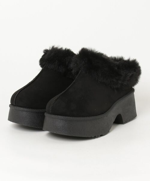 Dedes（デデス）の「Dedes 厚底スリッポンムートンシューズ(6420)（ブーツ・レディース・ブラック/ベージュ/ブラウン・35/37/39/41/43/45）」の4枚目の写真