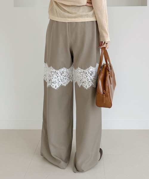 Ada.(エイダ)の「レース 切替 ストレートスラックス(その他パンツ・レディース・ブラック/ベージュ/チャコール・FREE)」の9枚目の写真