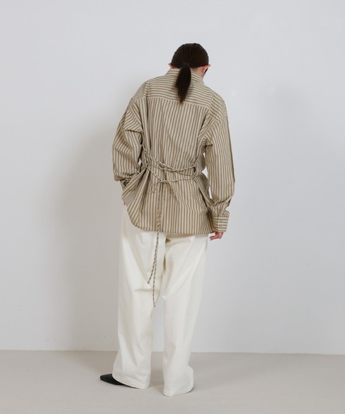 セール】バックレースアップストライプシャツ（シャツ/ブラウス