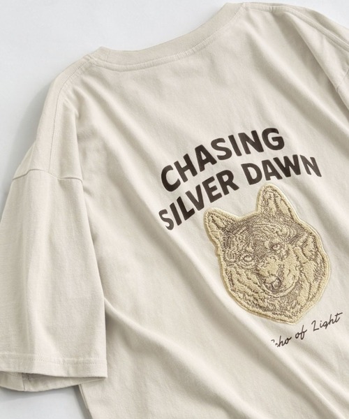Java(ジャバ)の「《JaVaジャバコラボ》アニマルサガラ刺繍ワッペン付き 綿100%半袖Tシャツ(Tシャツ/カットソー・メンズ・杢グレー/チャコールグレー/ベージュ・SMALL/MEDIUM/LARGE)」の3枚目の写真