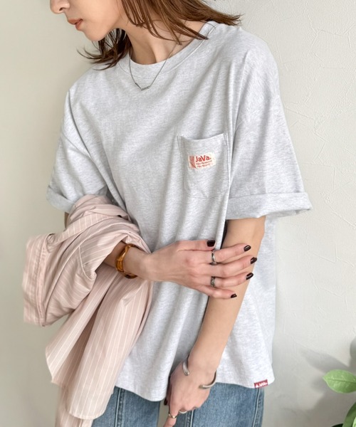 Java(ジャバ)の「《JaVaジャバコラボ》アニマルサガラ刺繍ワッペン付き 綿100%半袖Tシャツ(Tシャツ/カットソー・メンズ・杢グレー/チャコールグレー/ベージュ・SMALL/MEDIUM/LARGE)」の17枚目の写真