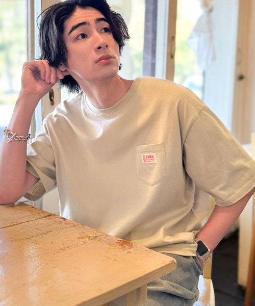 Java(ジャバ)の「《JaVaジャバコラボ》アニマルサガラ刺繍ワッペン付き 綿100%半袖Tシャツ(Tシャツ/カットソー・メンズ・杢グレー/チャコールグレー/ベージュ・SMALL/MEDIUM/LARGE)」の7枚目の写真