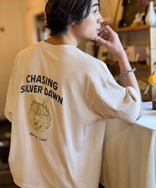 Java(ジャバ)の「《JaVaジャバコラボ》アニマルサガラ刺繍ワッペン付き 綿100%半袖Tシャツ(Tシャツ/カットソー・メンズ・杢グレー/チャコールグレー/ベージュ・SMALL/MEDIUM/LARGE)」の6枚目の写真