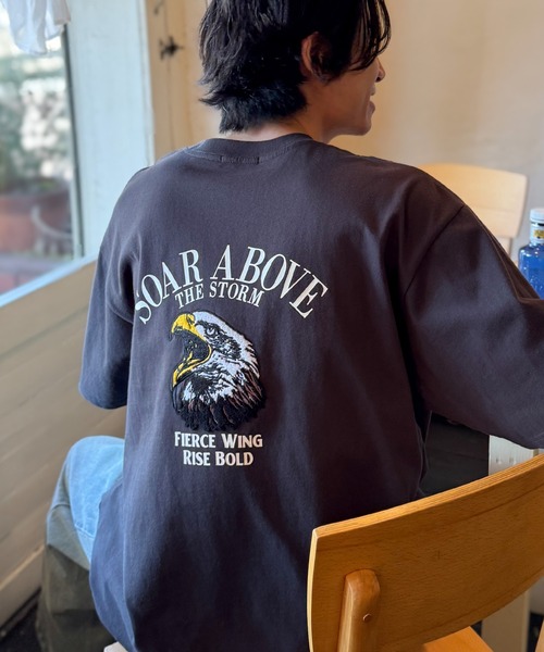 Java(ジャバ)の「《JaVaジャバコラボ》アニマルサガラ刺繍ワッペン付き 綿100%半袖Tシャツ(Tシャツ/カットソー・メンズ・杢グレー/チャコールグレー/ベージュ・SMALL/MEDIUM/LARGE)」の9枚目の写真