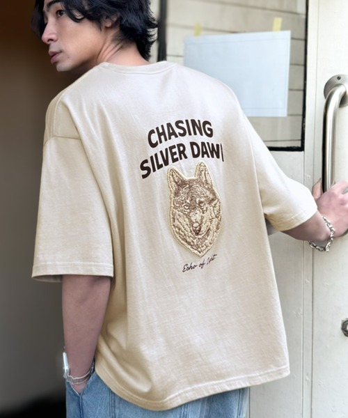 Java(ジャバ)の「《JaVaジャバコラボ》アニマルサガラ刺繍ワッペン付き 綿100%半袖Tシャツ(Tシャツ/カットソー・メンズ・杢グレー/チャコールグレー/ベージュ・SMALL/MEDIUM/LARGE)」の10枚目の写真