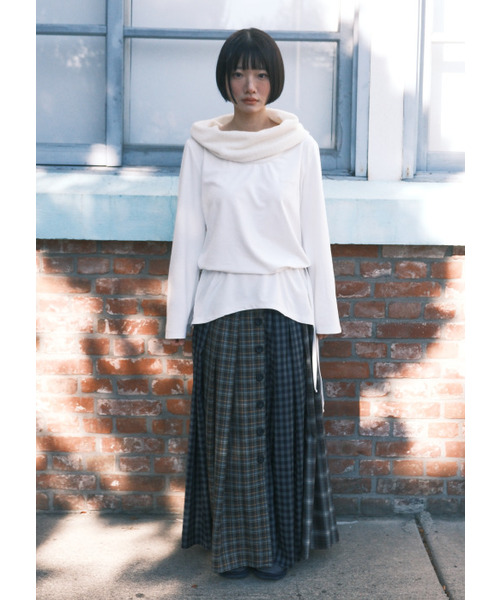 PEEVES PEEVES(フィブス フィブス)の「Mix Check Maxi Skirt / Navy(スカート・レディース・その他・OS)」の1枚目の写真