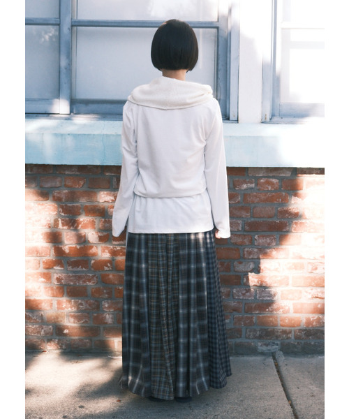 PEEVES PEEVES(フィブス フィブス)の「Mix Check Maxi Skirt / Navy(スカート・レディース・その他・OS)」の3枚目の写真