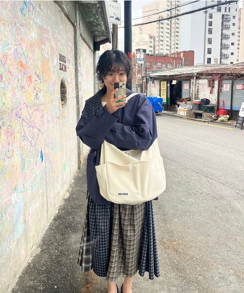 PEEVES PEEVES(フィブス フィブス)の「Mix Check Maxi Skirt / Navy(スカート・レディース・その他・OS)」の7枚目の写真