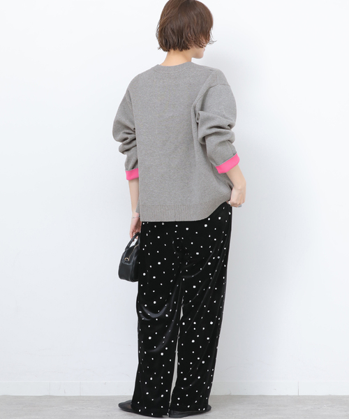 JOURNAL STANDARD relume（ジャーナルスタンダード　レリューム）の「ダブルニットコントラストカーディガン（カーディガン/ボレロ・レディース・グレー/ネイビー・FREE）」の3枚目の写真
