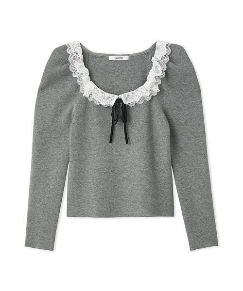 SNIDEL(スナイデル)の「【USAGIONLINE/ZOZOTOWN限定】フリルネックニットプルオーバー(ニット/セーター・レディース・ブラック・F)」の16枚目の写真