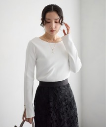Andemiu | ソデスリットボートニット638382(ニット/セーター)