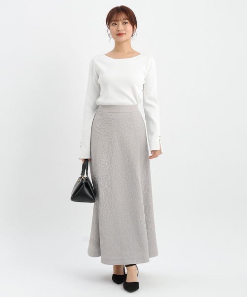 Andemiu(アンデミュウ)の「ソデスリットボートニット638382(ニット/セーター・レディース・ネイビー/グレー/オフホワイト/グリーン・FREE)」の19枚目の写真