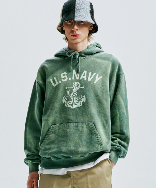 KND（ケイエヌディ）の「USN VTG ダイインフーディダスティグリーン（パーカー・メンズ・その他・1(M)/2(L)）」の5枚目の写真