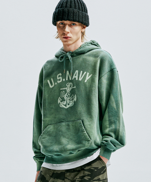KND（ケイエヌディ）の「USN VTG ダイインフーディダスティグリーン（パーカー・メンズ・その他・1(M)/2(L)）」の8枚目の写真