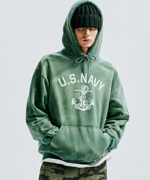 KND（ケイエヌディ）の「USN VTG ダイインフーディダスティグリーン（パーカー・メンズ・その他・1(M)/2(L)）」の9枚目の写真