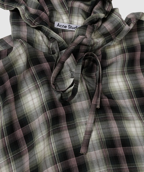 Acne Studios（アクネストゥディオズ）の「FN-WN-BLOU001157（シャツ/ブラウス・レディース・ブラック×グリーン・36/34）」の4枚目の写真