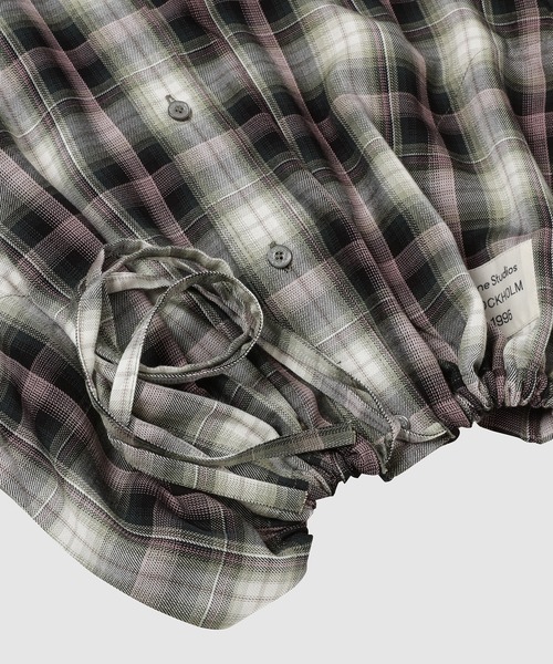 Acne Studios（アクネストゥディオズ）の「FN-WN-BLOU001157（シャツ/ブラウス・レディース・ブラック×グリーン・36/34）」の9枚目の写真