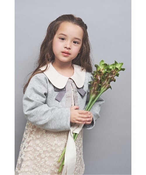 maarook（マルーク）の「ダンボールニットリボンボレロ（その他アウター・キッズ・ネイビー/グレー・110cm/120cm/130cm/100cm）」の5枚目の写真