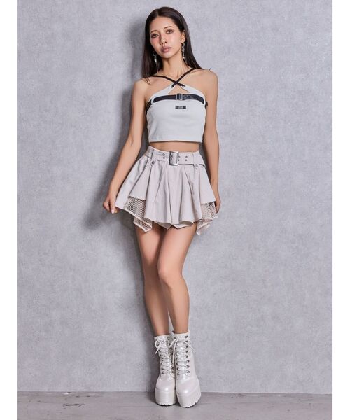 GYDA（ジェイダ）の「GYDAフロントクロスラメテレコビスチェ（キャミソール・レディース・ブラック/ブルー/オフホワイト・FREE）」の13枚目の写真