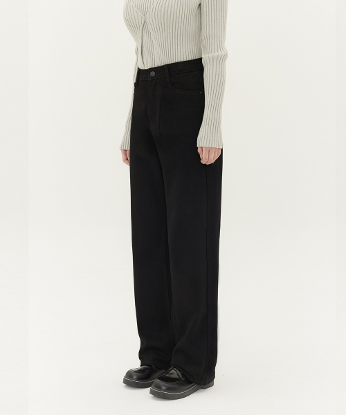 JINMANIA(ジンマニア)の「レディース ロングワイドデニムパンツ (ブラック)(デニムパンツ・レディース・その他・S/M/L/XL/XS)」の6枚目の写真