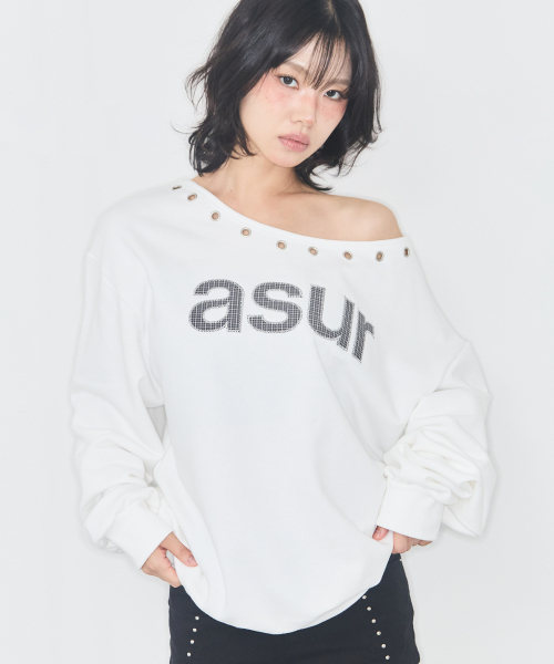 as you are(アズユーアー)の「AU ワンショルダーボートネック スウェット ホワイト(スウェット・レディース・その他・OS)」の2枚目の写真