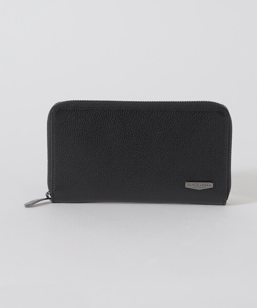 インサイドクレストブリッジチェックコンビレザーラウンドジップウォレット