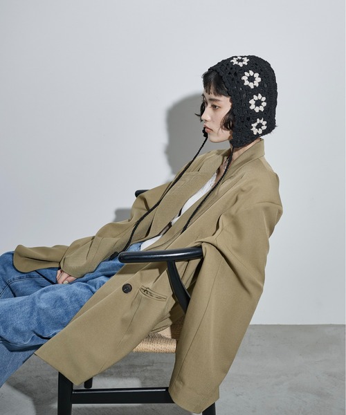 THE YOn（ザヨン）の「クロシェニットビーニー（ニットキャップ/ビーニー・レディース・ブラック/アイボリー・FREE）」の21枚目の写真