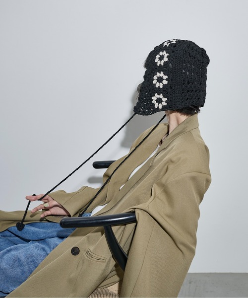 THE YOn（ザヨン）の「クロシェニットビーニー（ニットキャップ/ビーニー・レディース・ブラック/アイボリー・FREE）」の22枚目の写真