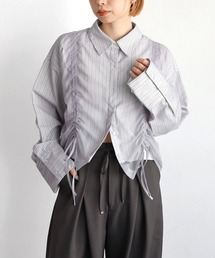 チュール重ね長袖シャツ