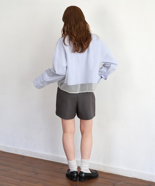 tiptop(ティップトップ)の「チュール重ね長袖シャツ(シャツ/ブラウス・レディース・オフホワイト/グレー/ブルー系その他・FREE)」の11枚目の写真