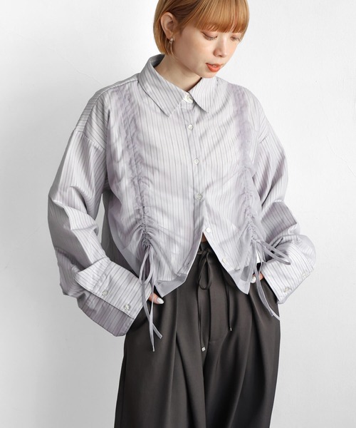tiptop(ティップトップ)の「チュール重ね長袖シャツ(シャツ/ブラウス・レディース・オフホワイト/グレー/ブルー系その他・FREE)」の16枚目の写真