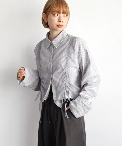 tiptop(ティップトップ)の「チュール重ね長袖シャツ(シャツ/ブラウス・レディース・オフホワイト/グレー/ブルー系その他・FREE)」の17枚目の写真