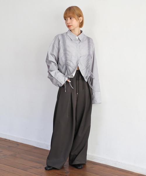tiptop(ティップトップ)の「チュール重ね長袖シャツ(シャツ/ブラウス・レディース・オフホワイト/グレー/ブルー系その他・FREE)」の19枚目の写真