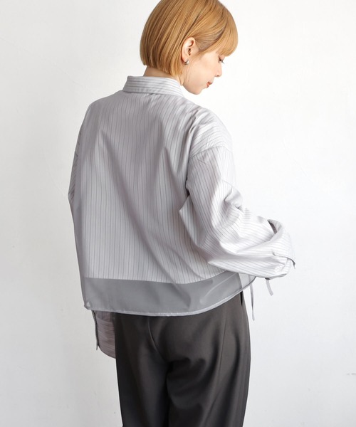 tiptop(ティップトップ)の「チュール重ね長袖シャツ(シャツ/ブラウス・レディース・オフホワイト/グレー/ブルー系その他・FREE)」の22枚目の写真